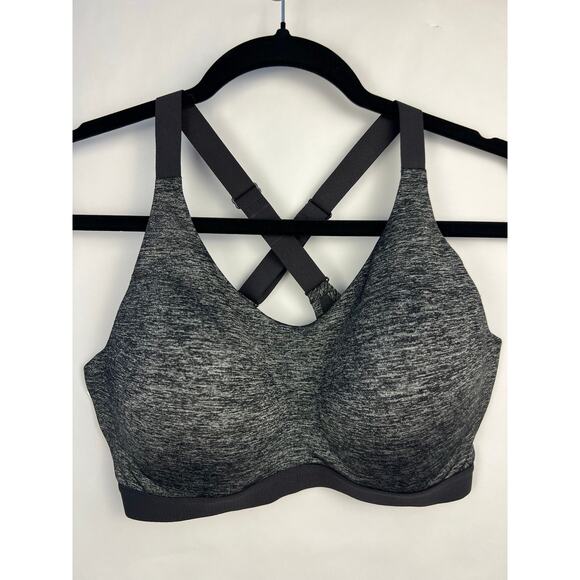 Victoria's Secret Other - Victoria’s Secret VSX Sport Bra 34DD Gray Crossback Padded Wireless Bra